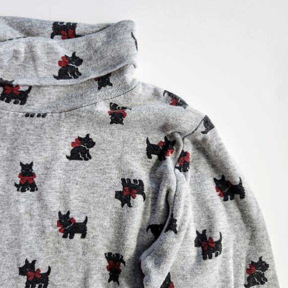 Gymboree Girls Scottie Dog Print Gray Turtleneck | 100% Cotton | Size 6 - Picture 5 of 6
